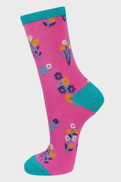 Sock Talk Accessories Sock Talk Women's Floral Bamboo Socks Pink