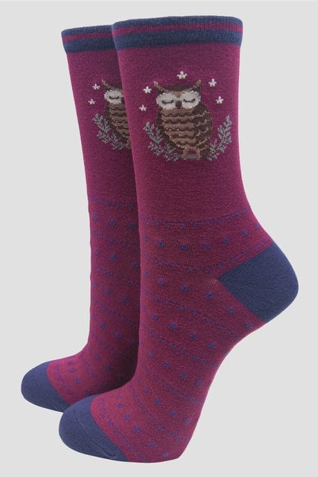 Sock Talk Accessories Sock Talk Women's Owl Print Bamboo Socks