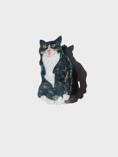 Solar Eclipse Accessories Hand-Painted Tuxedo Cat Claw Hair Clip | Eco-Friendly