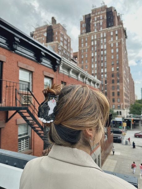 Solar Eclipse Accessories Hand-Painted Tuxedo Cat Claw Hair Clip | Eco-Friendly