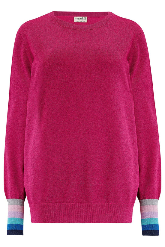 Sugarhill Brighton Fashion Sugarhill Brighton Astrid Jumper Pink Stripe Cuffs