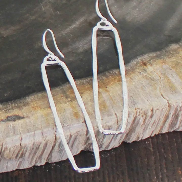 Suzie Blue Jewellery Suzie Blue Open Rectangular Earrings Silver