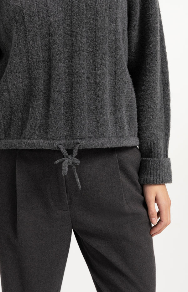 Yaya Sweater Batwing Sleeves Drawcord Hem