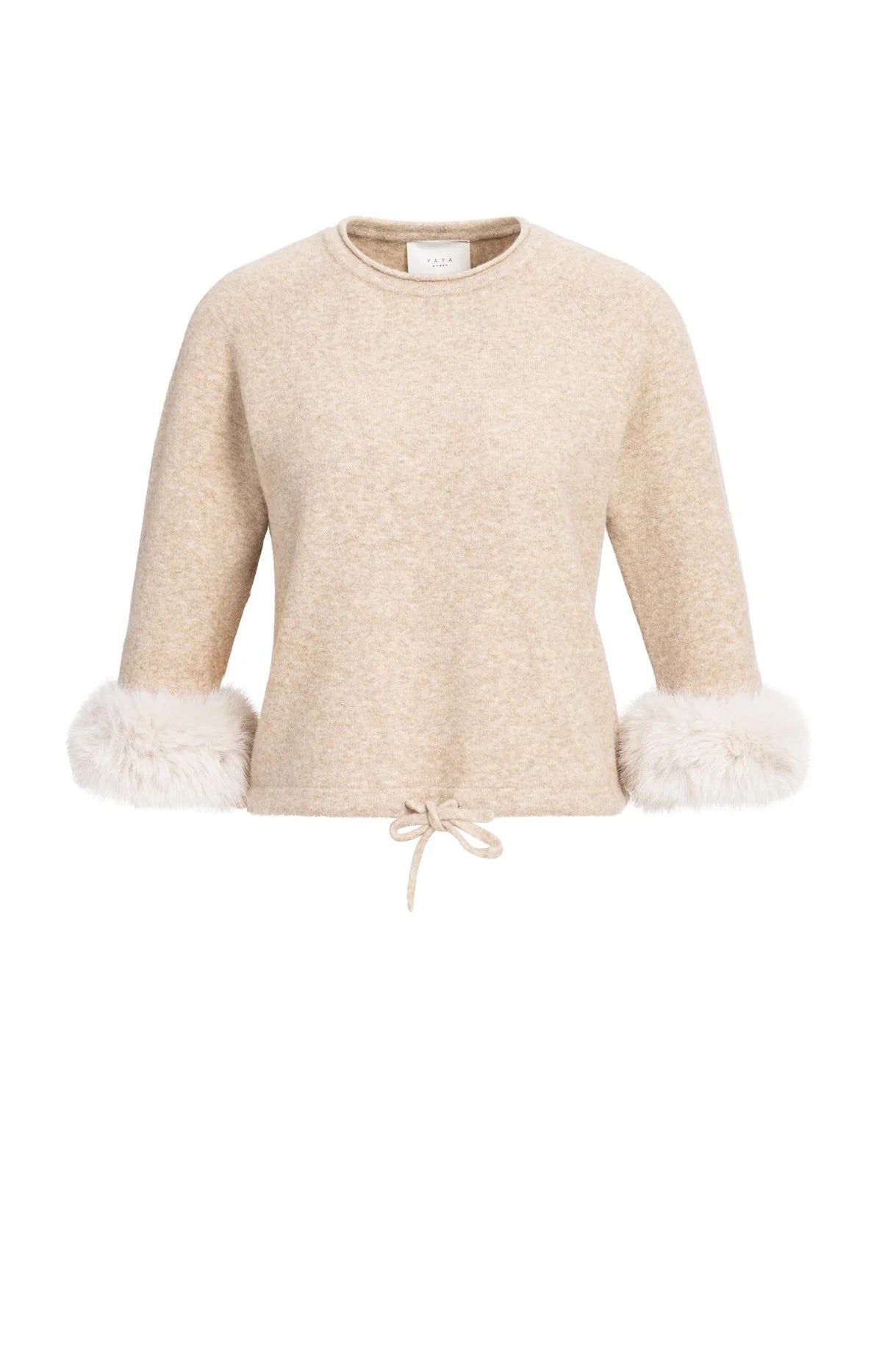 Yaya Sweater with Detachable Faux Fur Cuffs