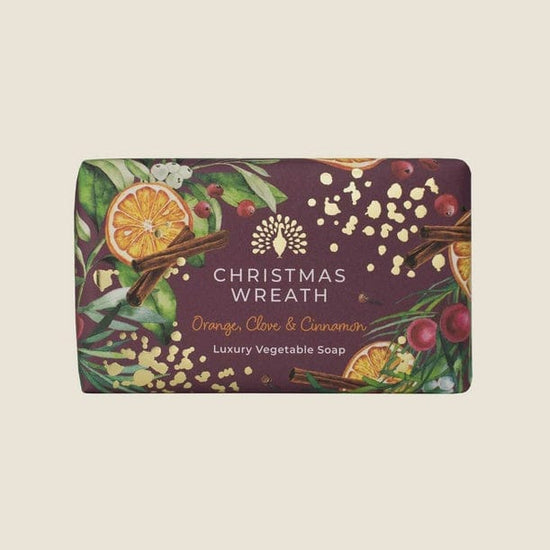 The English Soap Company Homewares Christmas Tidings Christmas Wreath Soap (Cinnamon and Orange)