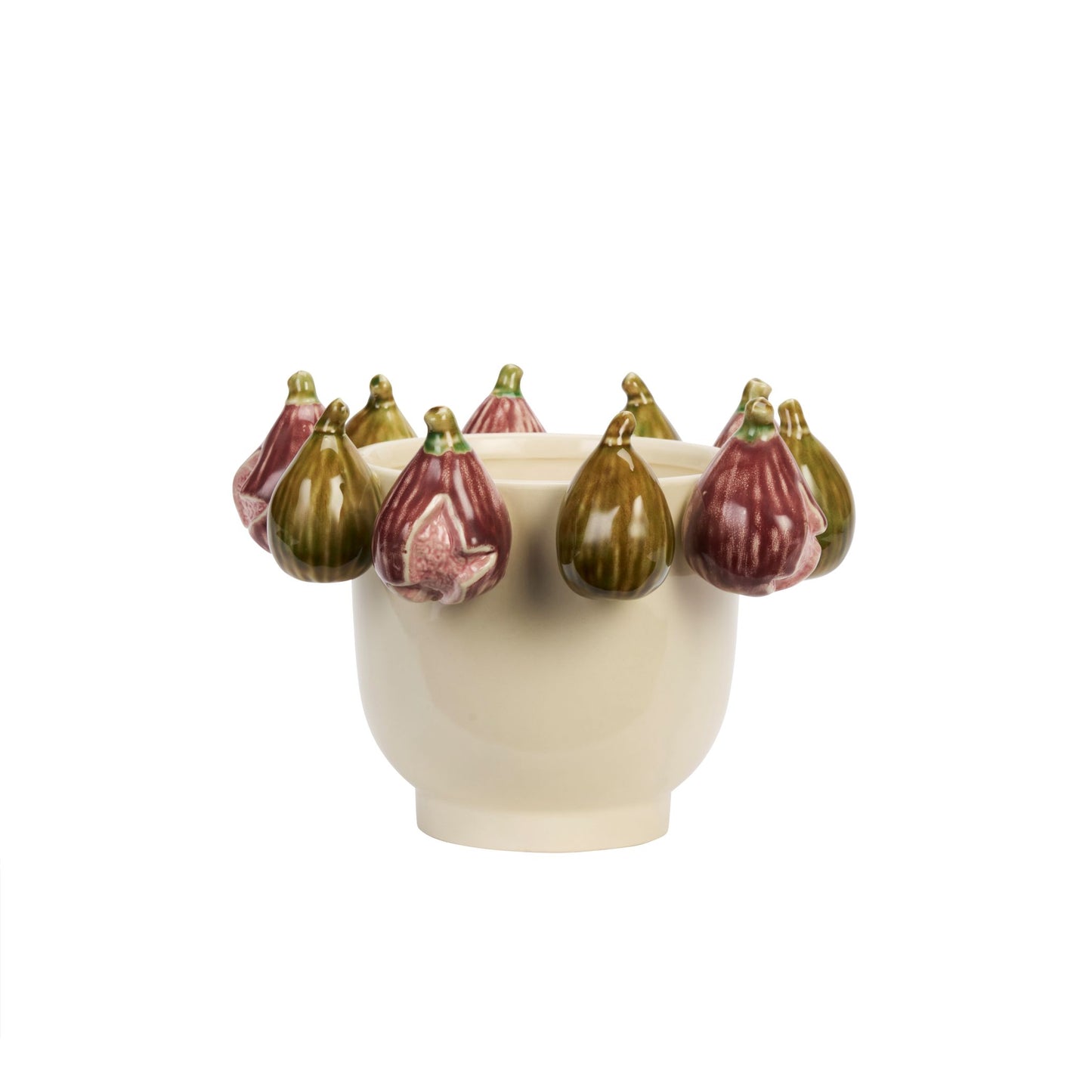 Madam Stoltz Stoneware Flower Pot w/ figs