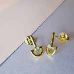 Vurchoo Jewellery Vurchoo Studs of Hope Blue Chalcedony Gold Earrings
