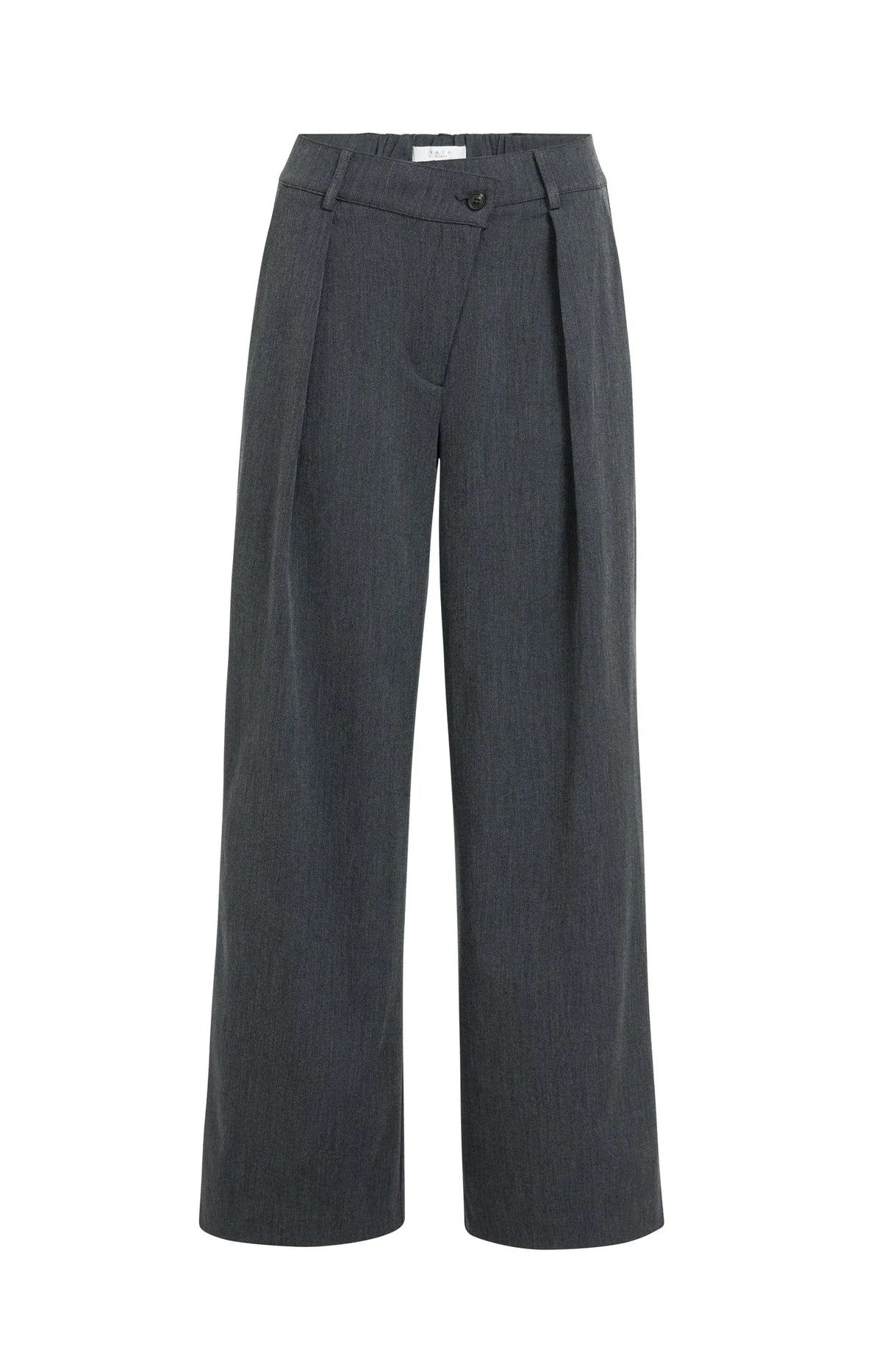 Yaya Woven Trousers Wide Leg Asymmetrical Closure