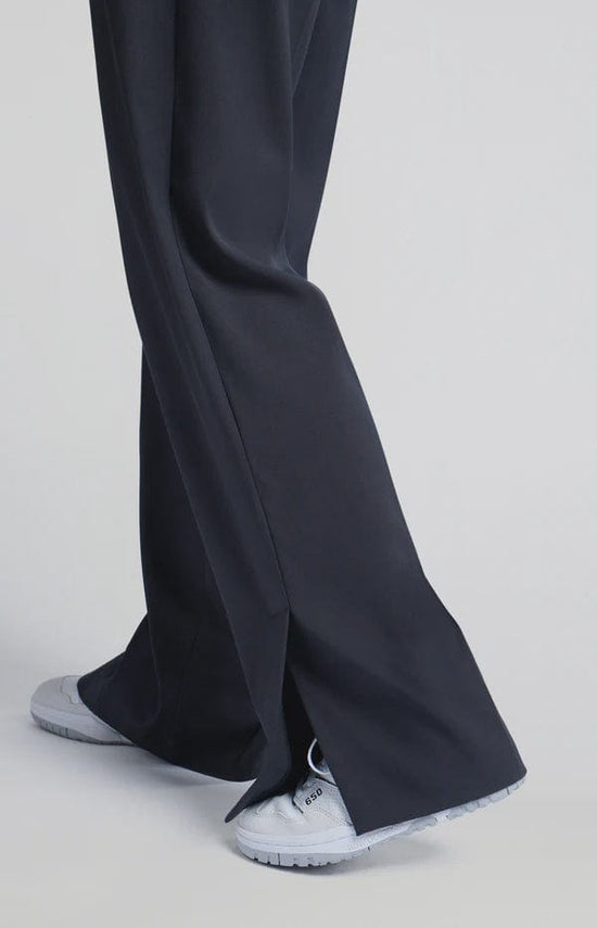 YAYA Fashion Yaya Black Wide Leg Trousers with Ankle Slit