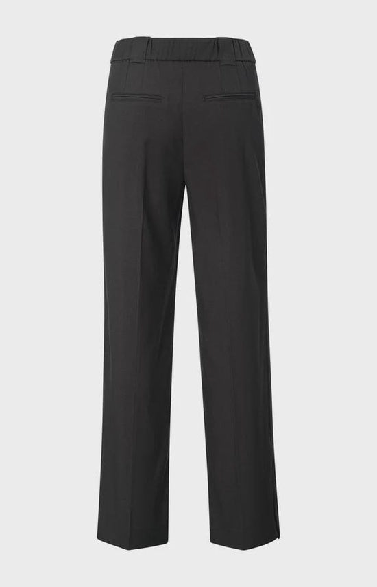 YAYA Fashion Yaya Black Wide Leg Trousers with Ankle Slit