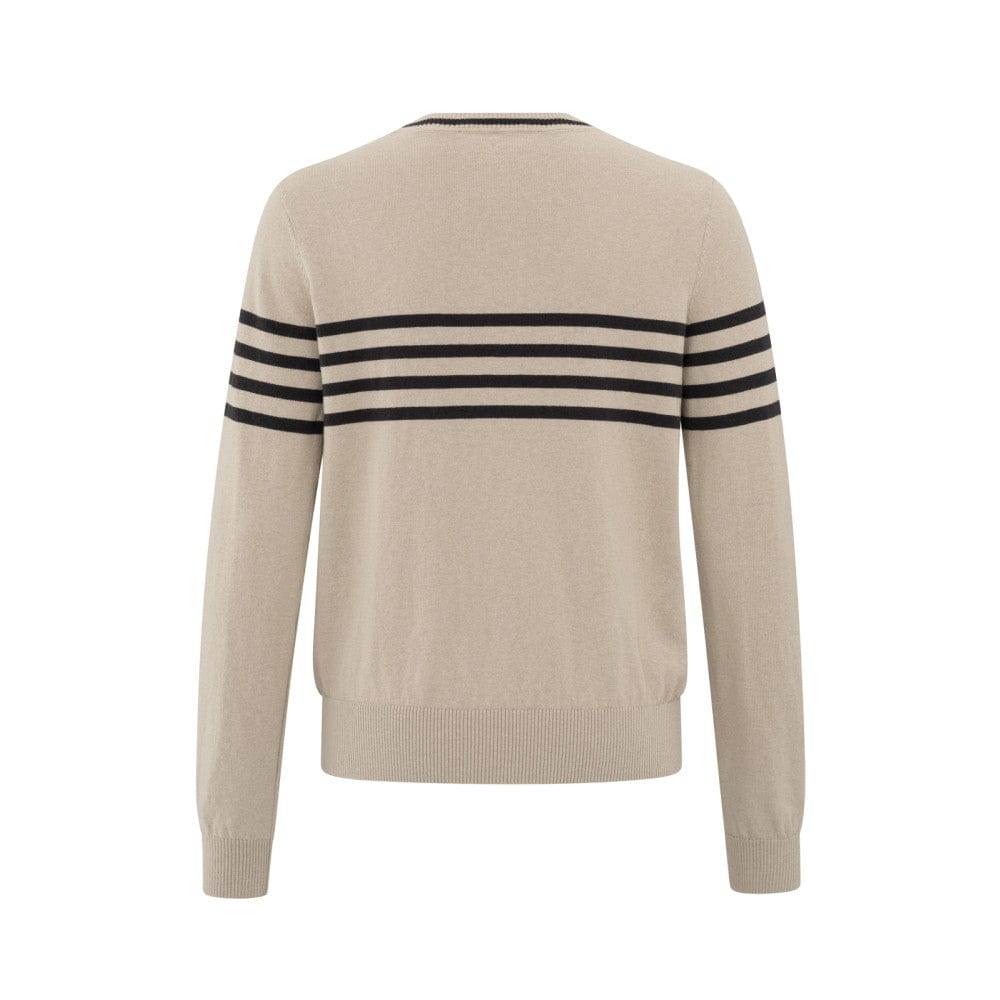 YAYA Fashion Yaya Fine Knitted Stripe Sweater Long Sleeves