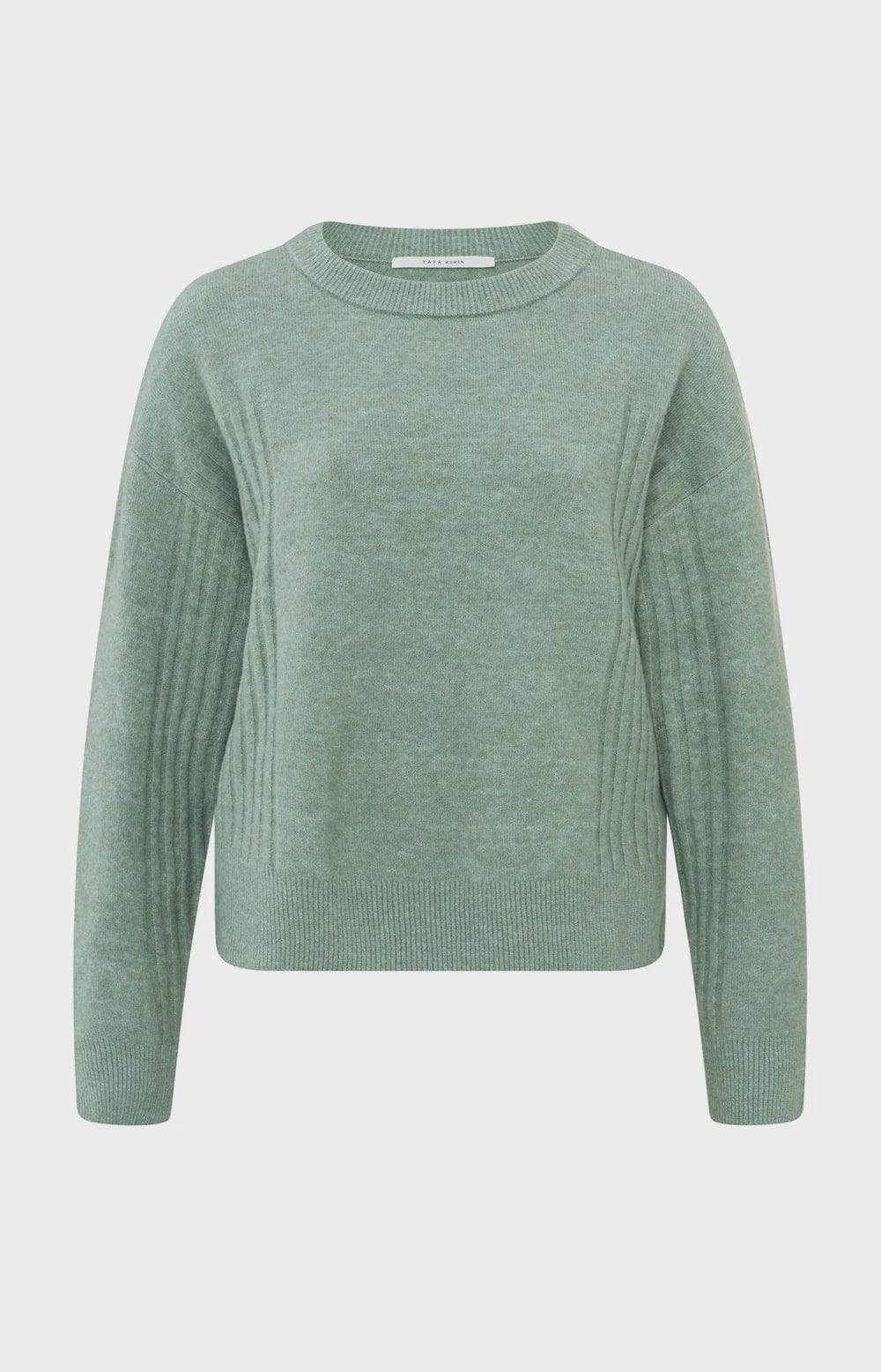 YAYA Fashion Yaya Jumper Ribbed Detail Jade Green