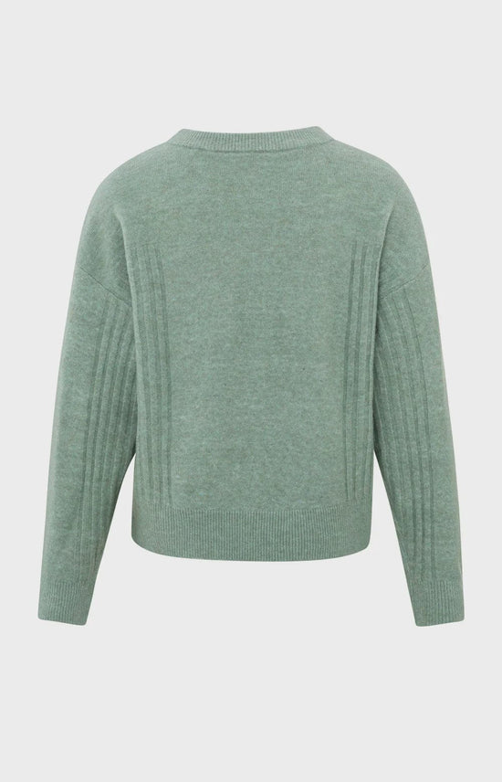 YAYA Fashion Yaya Jumper Ribbed Detail Jade Green