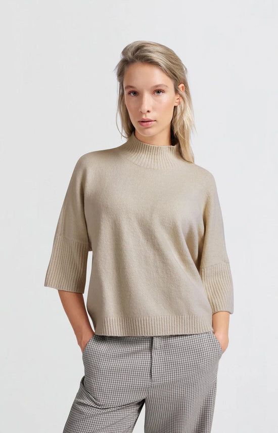 YAYA Fashion Yaya Soft Sweater High Neck & 3/4 Sleeves