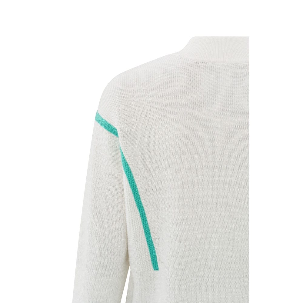 YAYA Fashion Yaya Sweater High Neck Subtle Stripe Detail