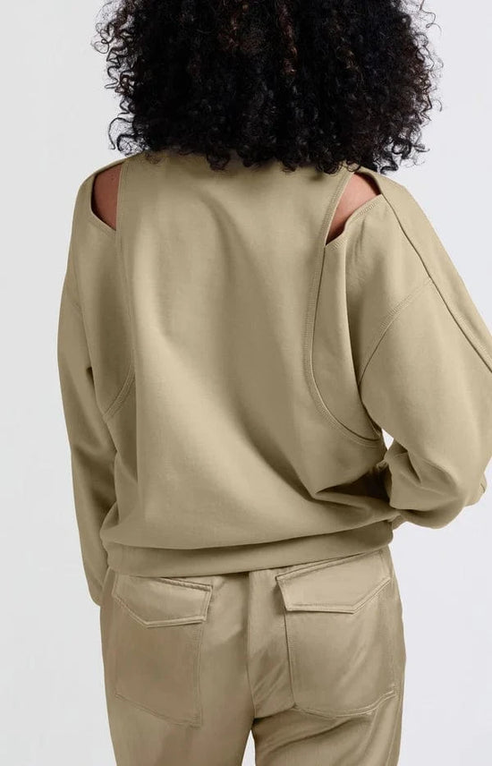 YAYA Fashion Yaya Sweatshirt with Open Shoulder Details