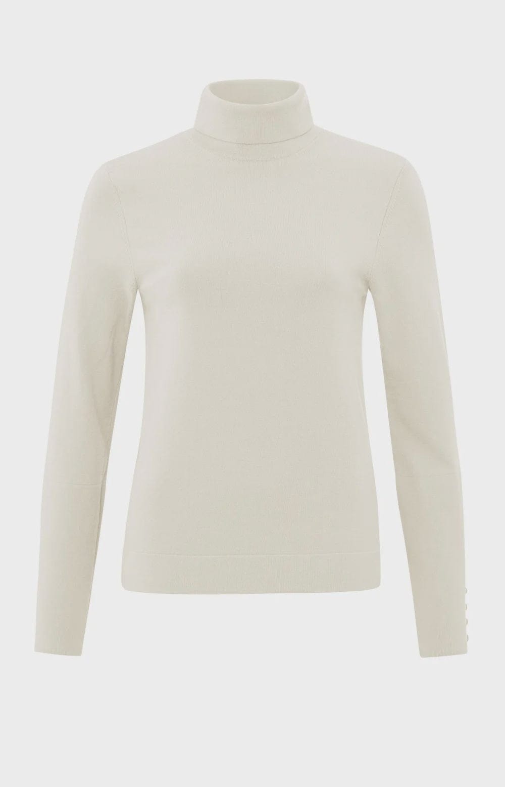 YAYA Fashion Yaya Turtleneck Jumper and Button Cuffs Chalk White