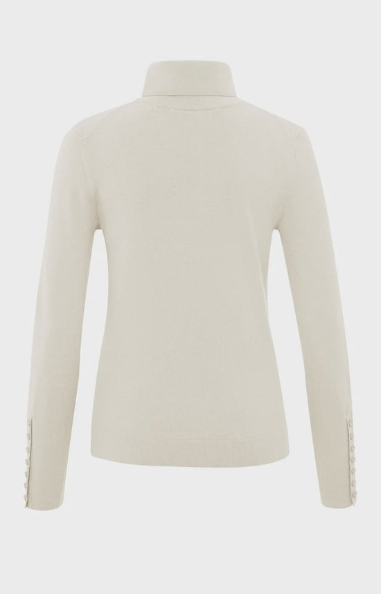 YAYA Fashion Yaya Turtleneck Jumper and Button Cuffs Chalk White