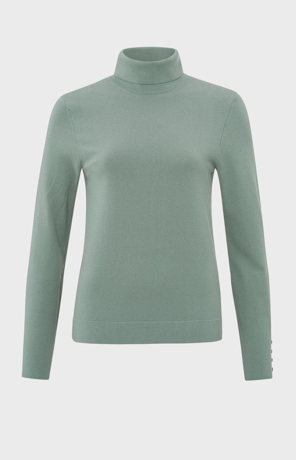 YAYA Fashion Yaya Turtleneck Jumper and Button Cuffs Jade Green