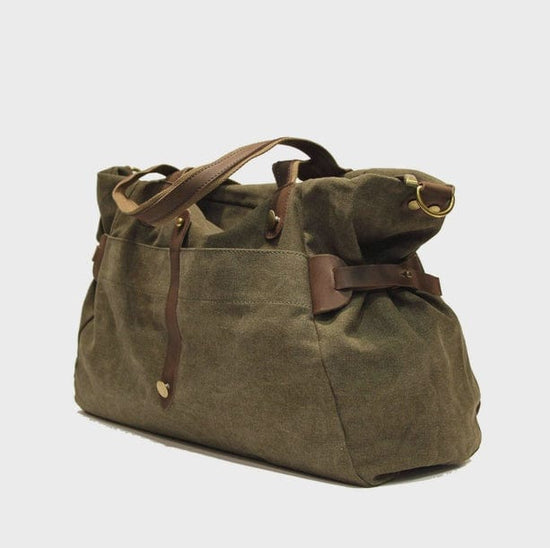 Zede Accessories Zede Saint-Lazare - Weekend Travel Sports Bag in Canvas &Leather