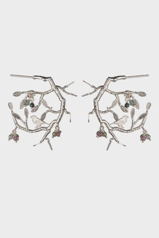 Amanda Coleman Jewellery Bird in a Tree Earrings Sterling Silver