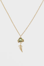 Amanda Coleman Jewellery Tourmaline Necklace with Fern Drop Pale Green