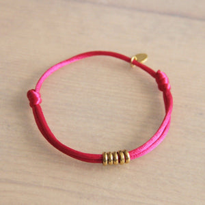 Bazou Jewellery Bazou Satin Bracelet with Rings – Fuchsia
