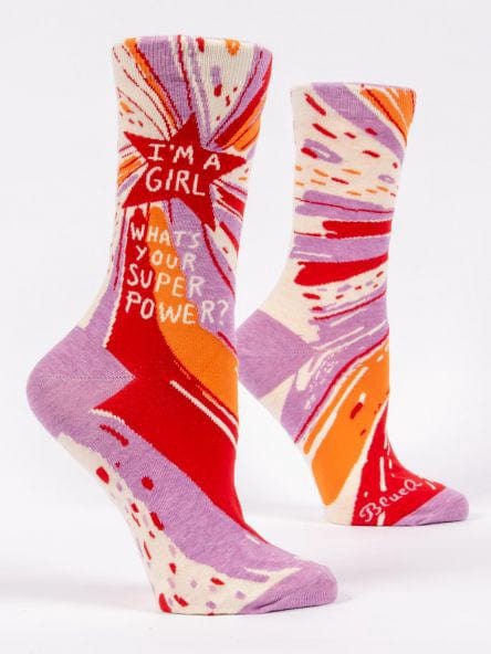 Blue Q Accessories Blue Q I'm A Girl What's Your Superpower Socks