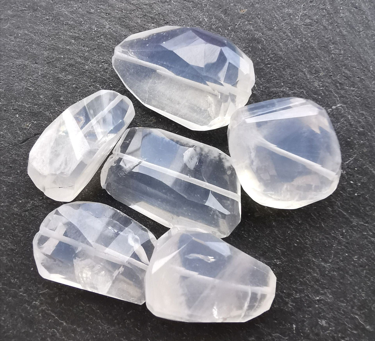 Default size / large Ice Quartz Faceted Nugget Bead