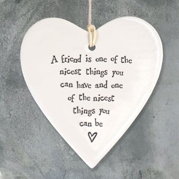 East of India East of India Porcelain Round Heart- A Friend Is Nicest