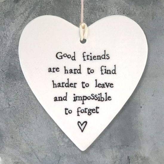 East of India East of India Porcelain Round Heart- Good Friends