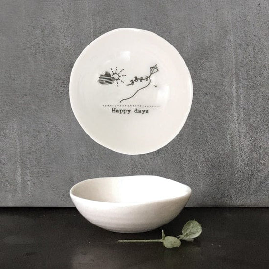 East of India homewares East of India Porcelain Sm Wobbly Bowl Happy Days