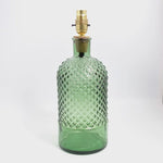 Jarapa Homewares Jarapa Recycled Glass Diamond Bottle Sage Green