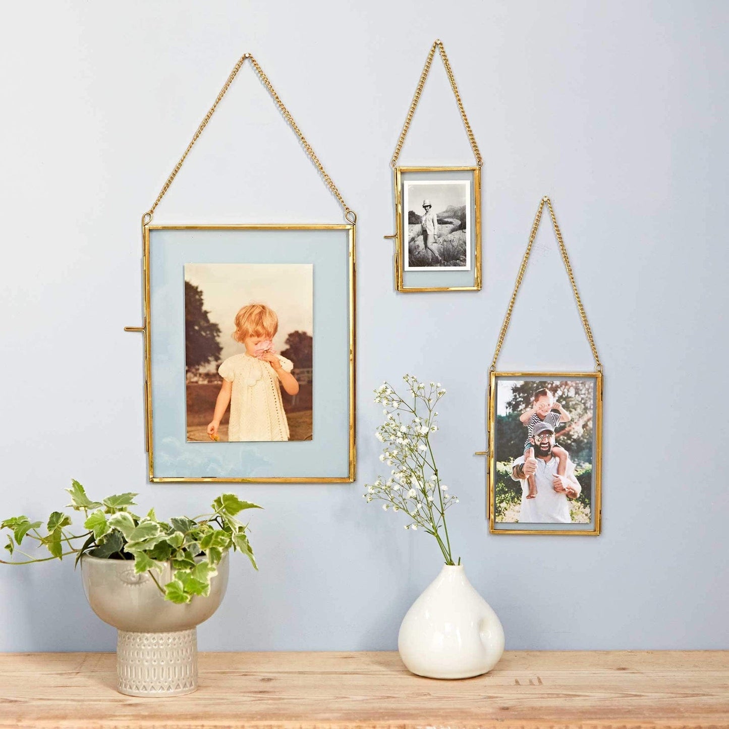 Paper High Homewares Dia Gold Recycled Glass Hanging Frame