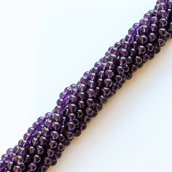 precious sparkle African Amethyst 5mm Round Beads 15" Strand