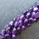 precious sparkle Amethyst African Oval Beads 15" Strand