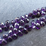 precious sparkle Amethyst Faceted Pear Briolettes (5 Beads)