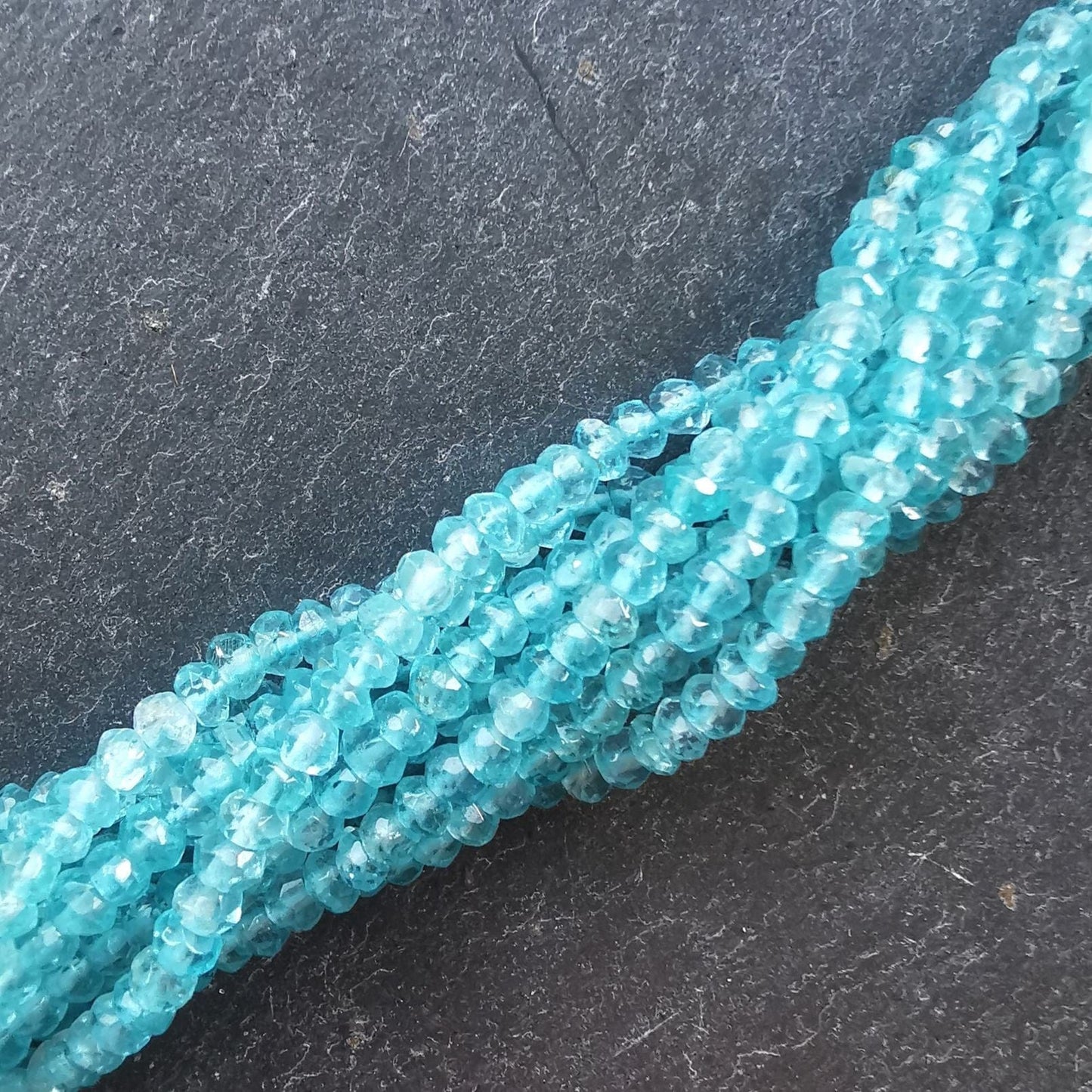 precious sparkle Apatite 4mm Faceted Rondelle Beads 15" Strand