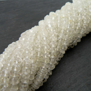 precious sparkle Beads Crystal Quartz Faceted 4mm Rondelle Beads 15" Strand