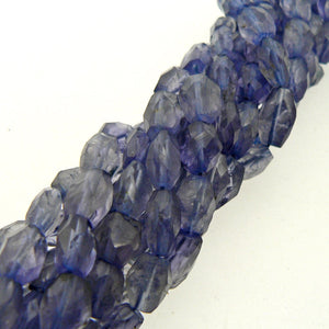 precious sparkle Beads Iolite Faceted Oval Beads 15" Strand