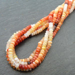 precious sparkle Beads Mexican Fire Opal A Grade Faceted Rondelle Beads 14" Strand