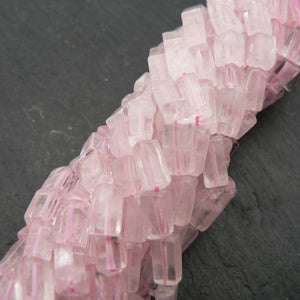 precious sparkle Beads Rose Quartz Plain Rectangle Beads 15" Strand