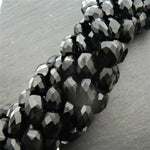 precious sparkle Black Onyx Faceted Oval Beads 15" Strand