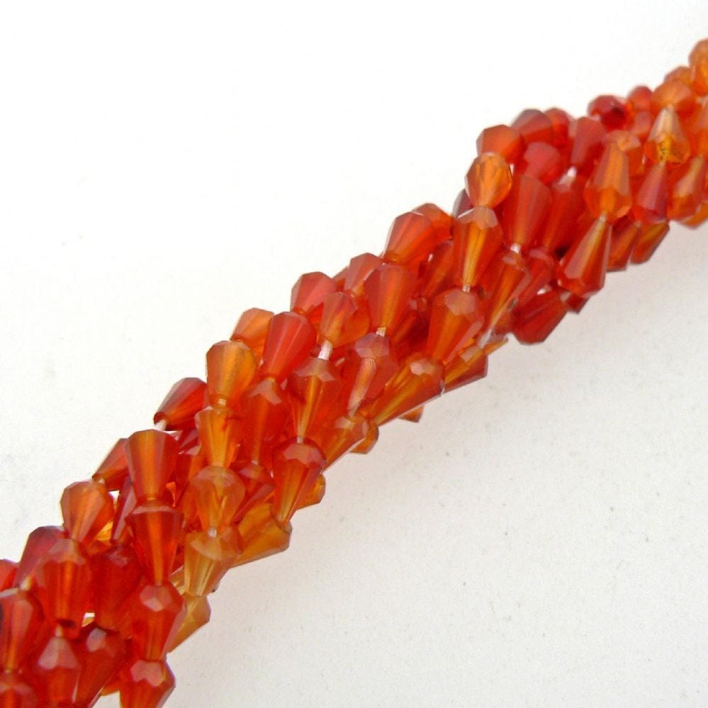 precious sparkle Carnelian Shaded Faceted Bulb Beads 15" Strand