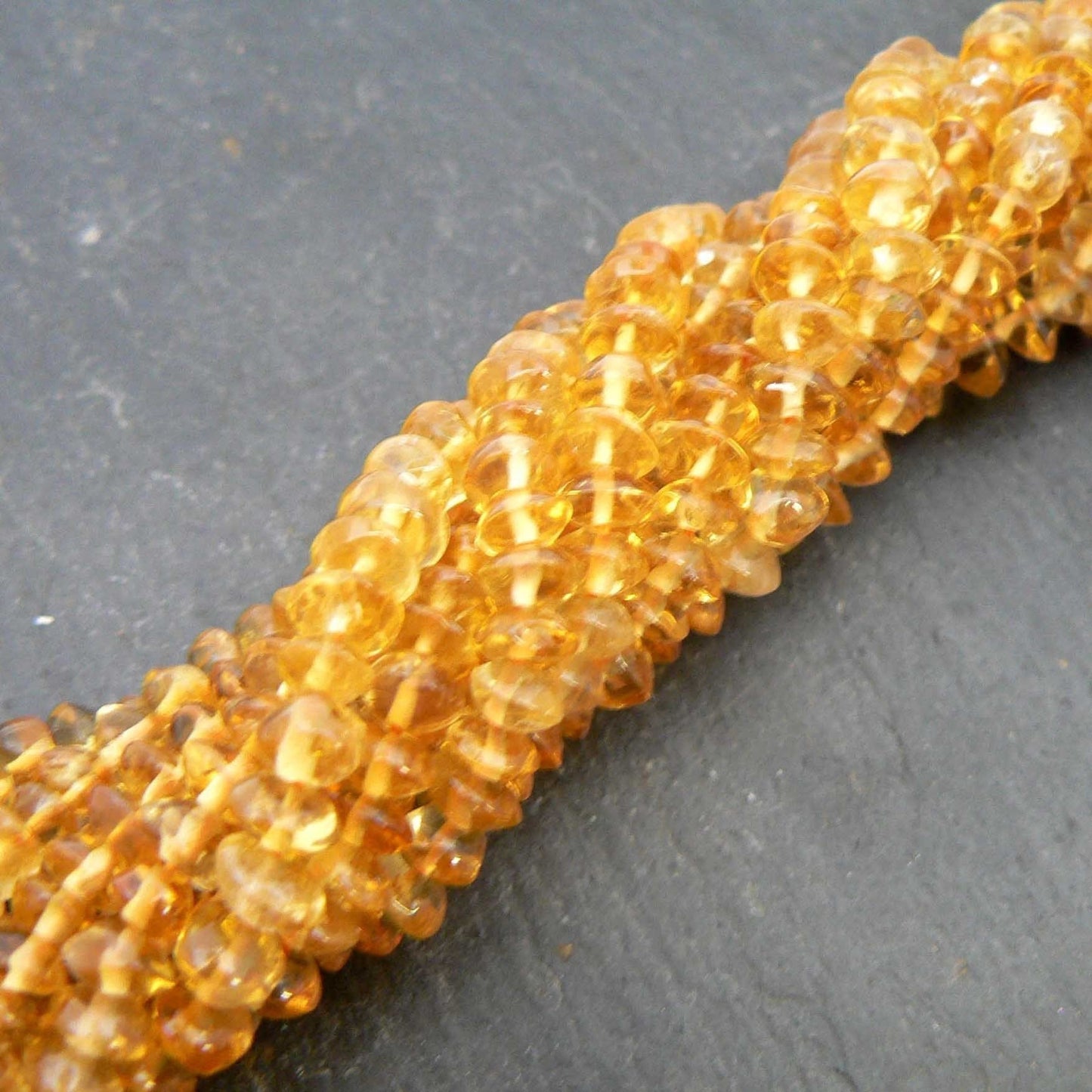 precious sparkle Citrine Button Beads 15" Strand