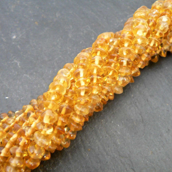 precious sparkle Citrine Button Beads 15" Strand