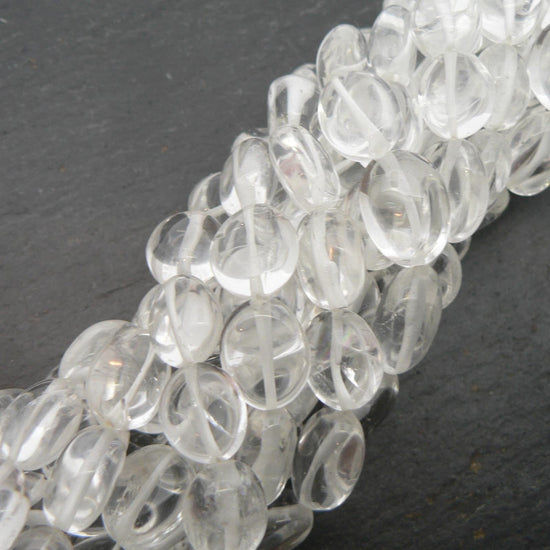 precious sparkle Crystal Quartz Plain Oval Beads 15" Strand