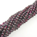 precious sparkle Garnet 4mm Round Beads 15" Strand