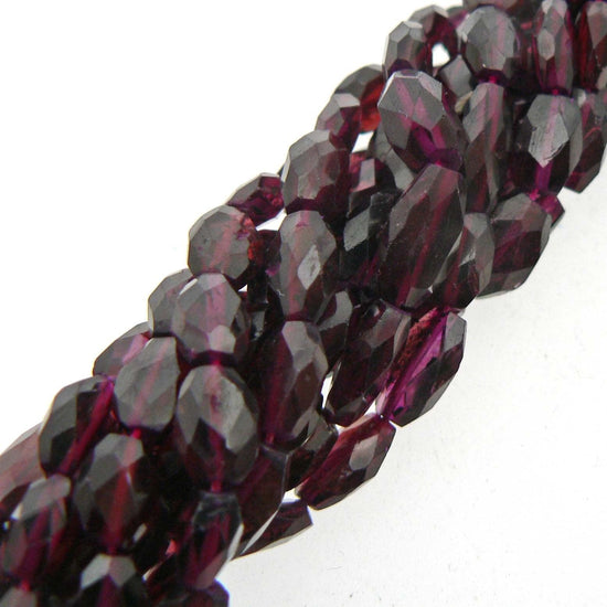 precious sparkle Garnet Faceted Oval Beads 15" Strand