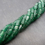 precious sparkle Green Aventurine Plain Rectangle Beads 15" Strand